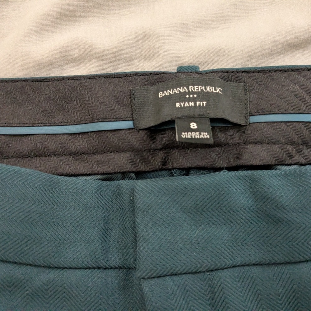 Banana Republic Ryan Fit Pants Size 8 Dark Teal - Picture 2 of 7